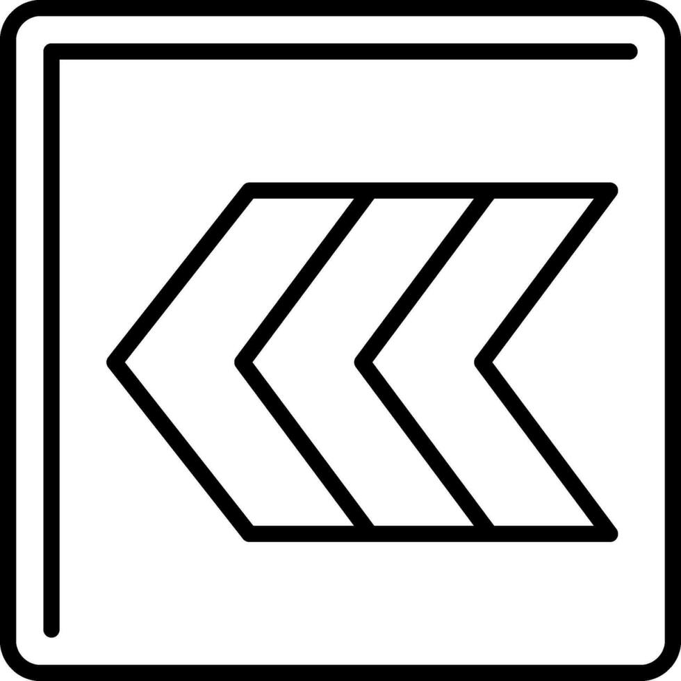 icona della linea chevron sinistra vettore