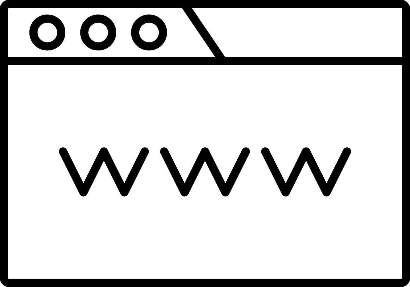 icona della linea www vettore