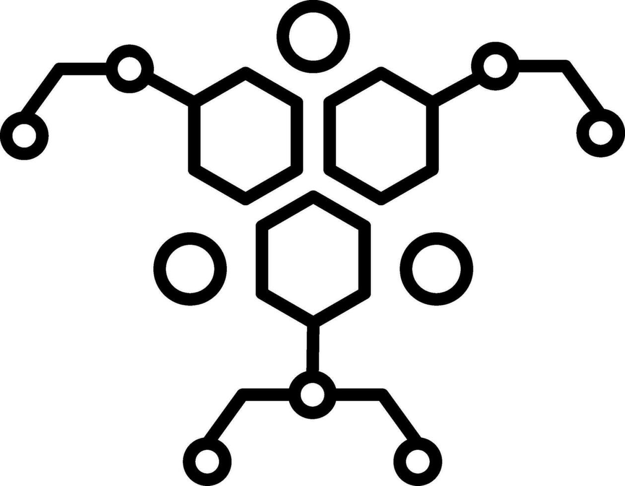 icona della linea della molecola vettore