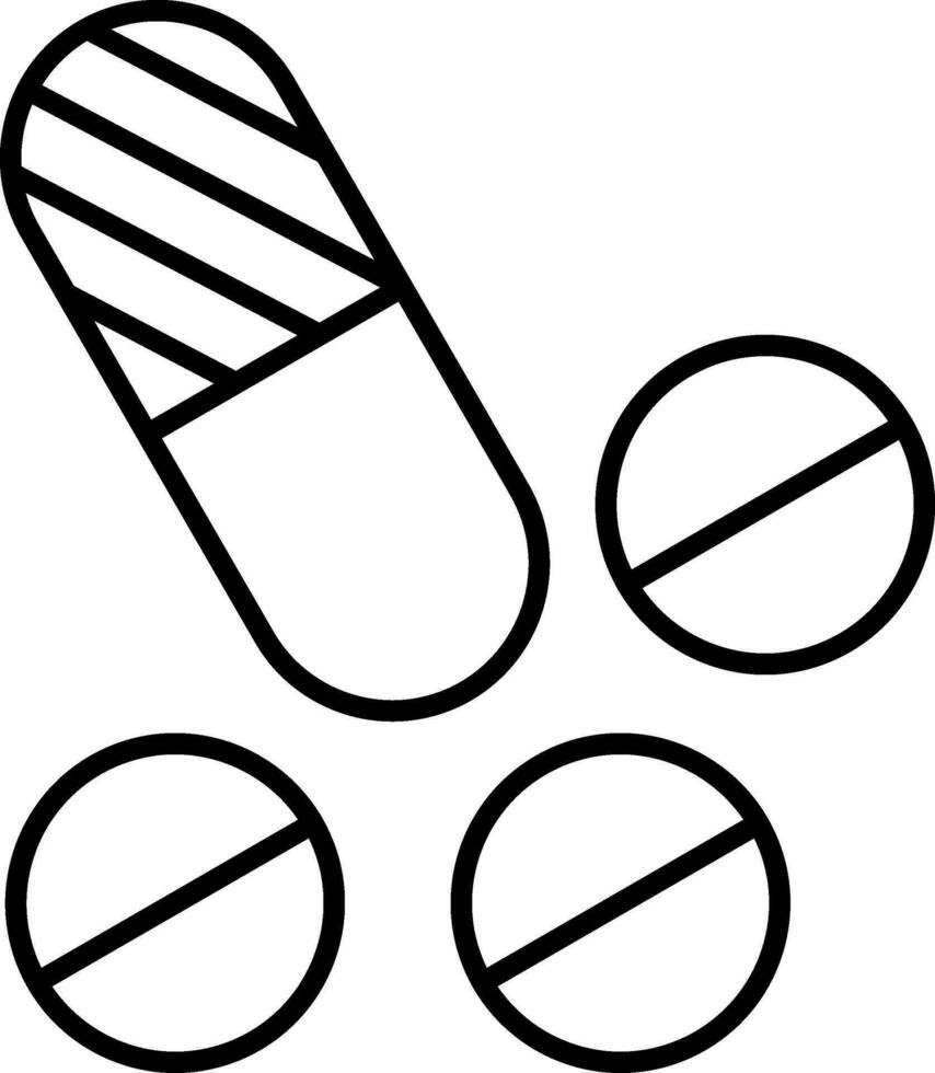 icona della linea di pillole vettore
