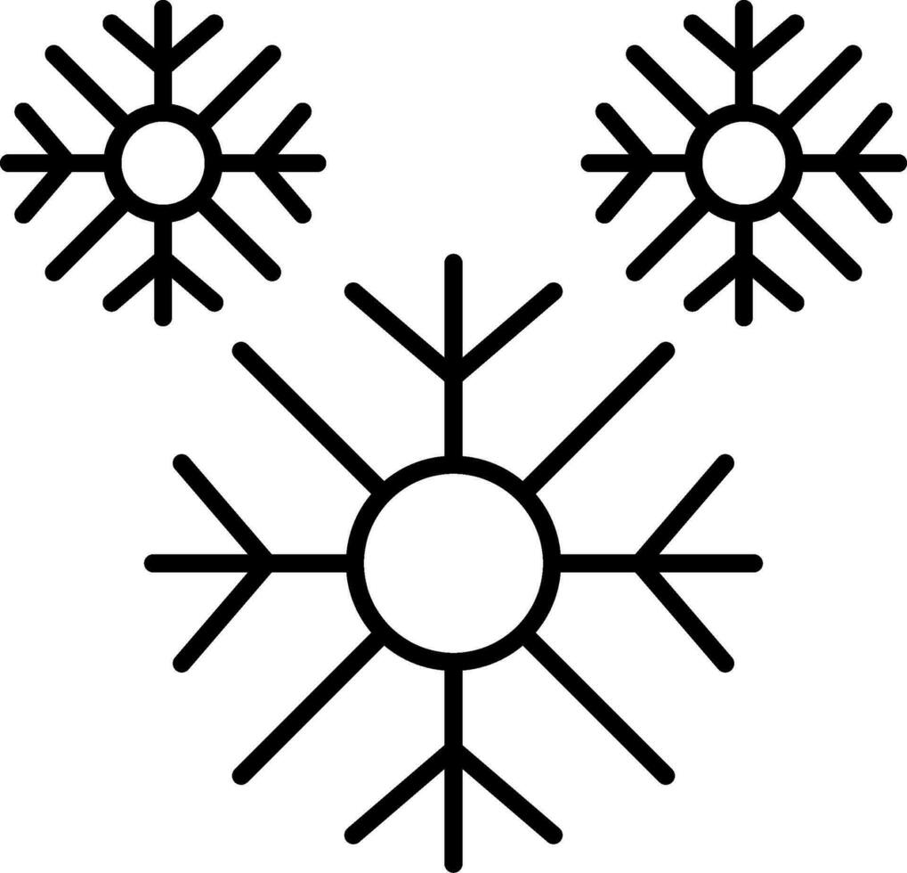 icona della linea del fiocco di neve vettore