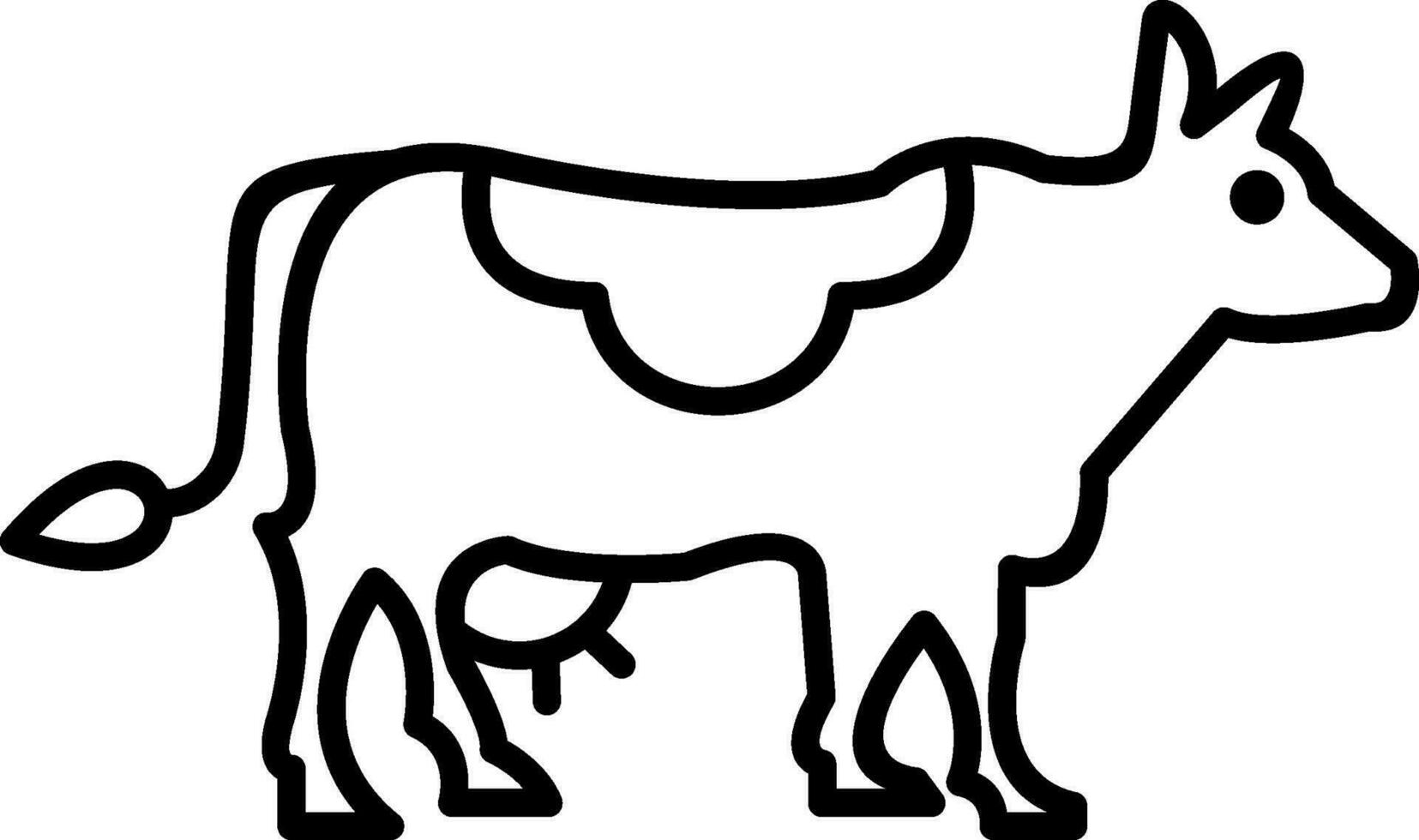 icona della linea della mucca vettore