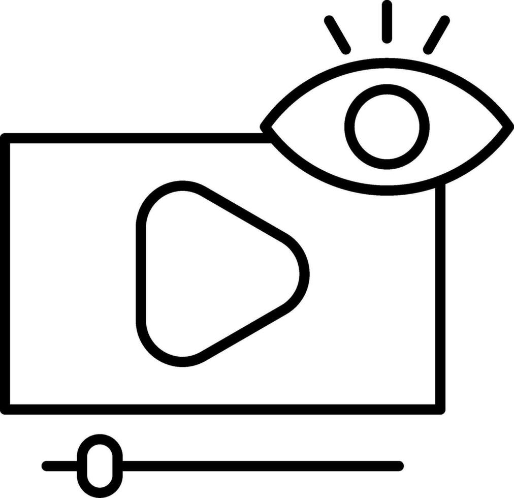 video visualizzazioni linea icona vettore