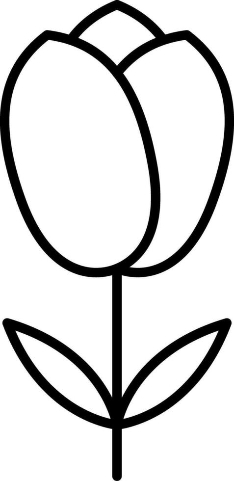 icona della linea del tulipano vettore