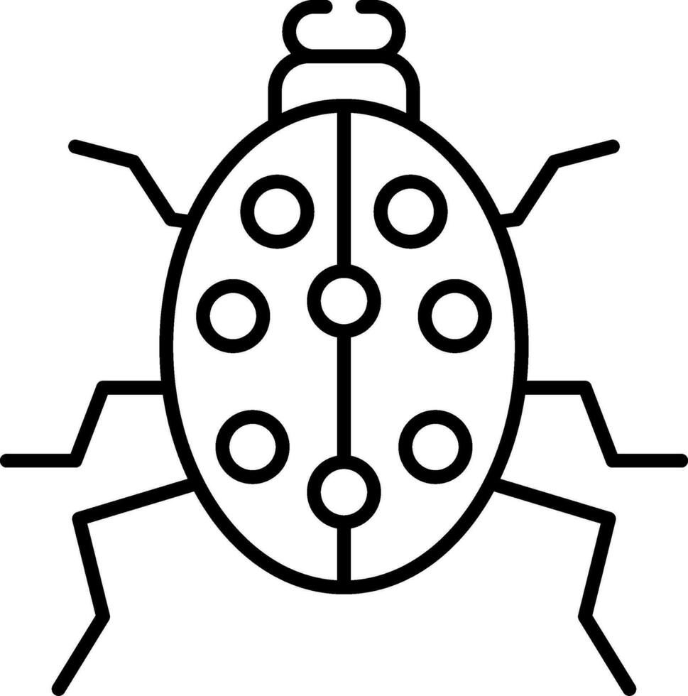 icona della linea di scarabeo vettore