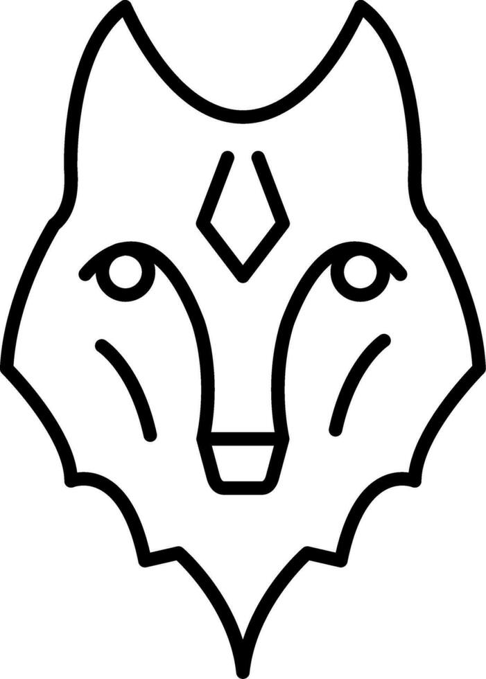 icona della linea del lupo vettore