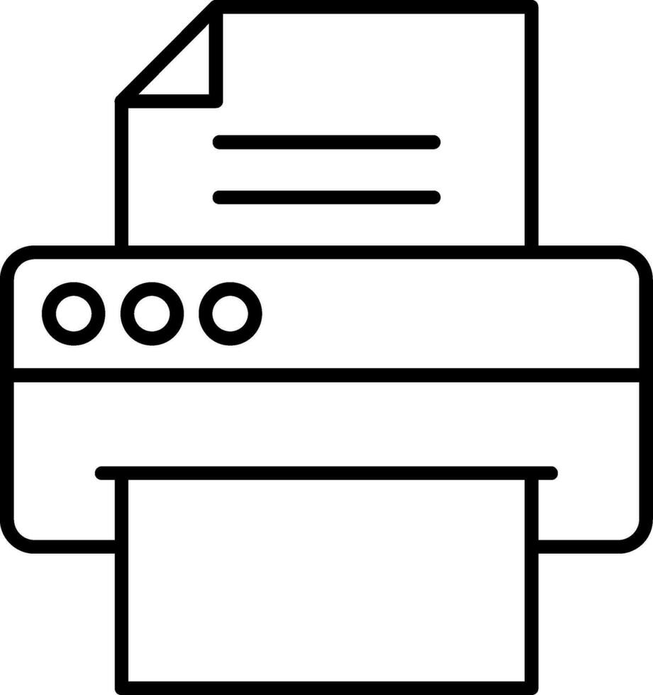 icona della linea della stampante vettore