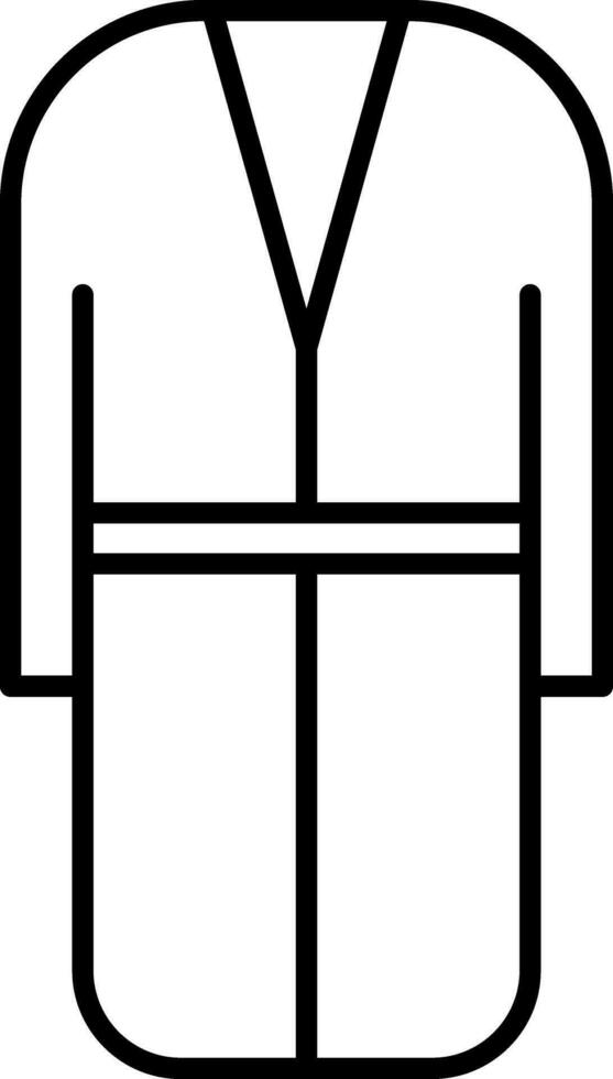 icona della linea dell'accappatoio vettore