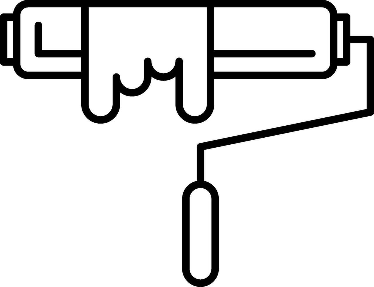 icona della linea del rullo di vernice vettore