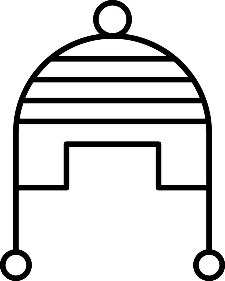 icona della linea del cappuccio invernale vettore