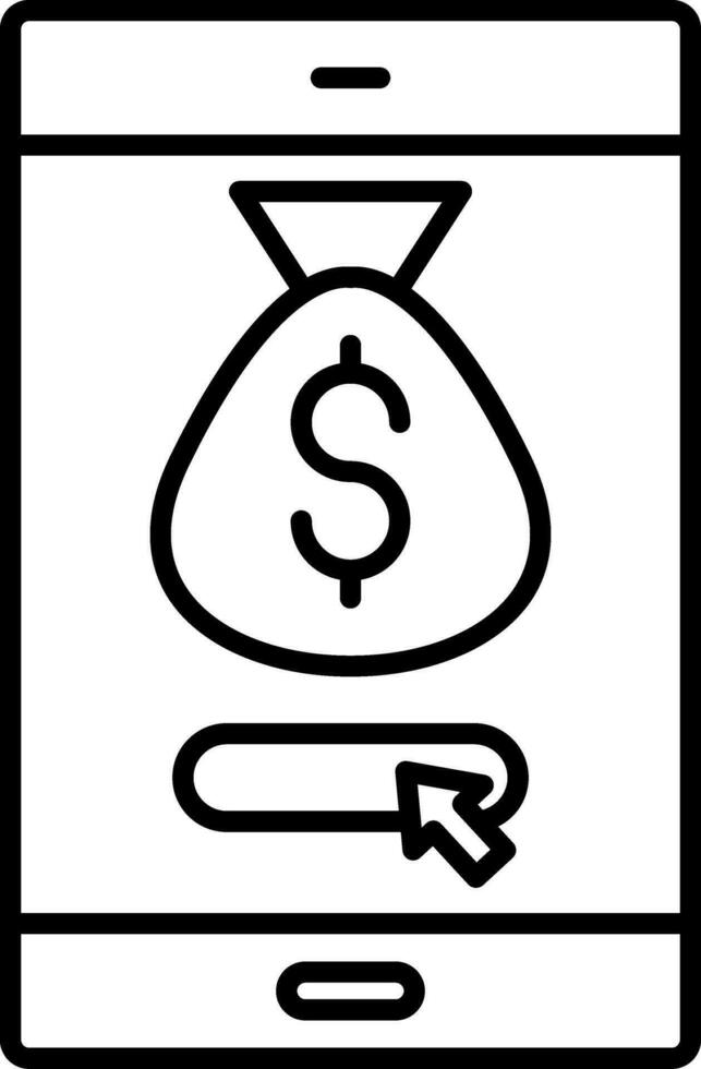 icona della linea di pagamento online vettore