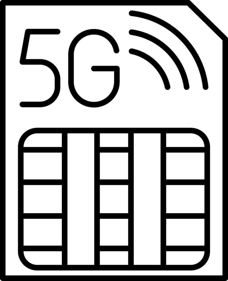 icona della linea della scheda SIM vettore