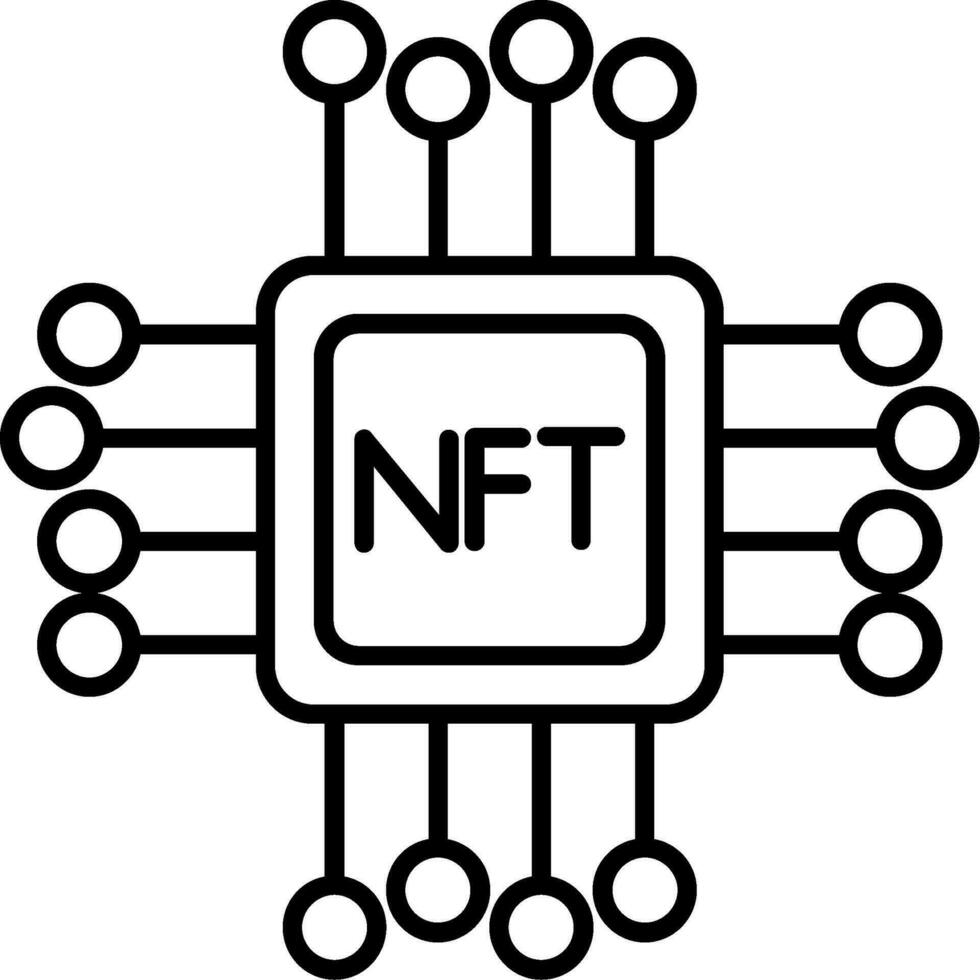 icona della linea nft vettore