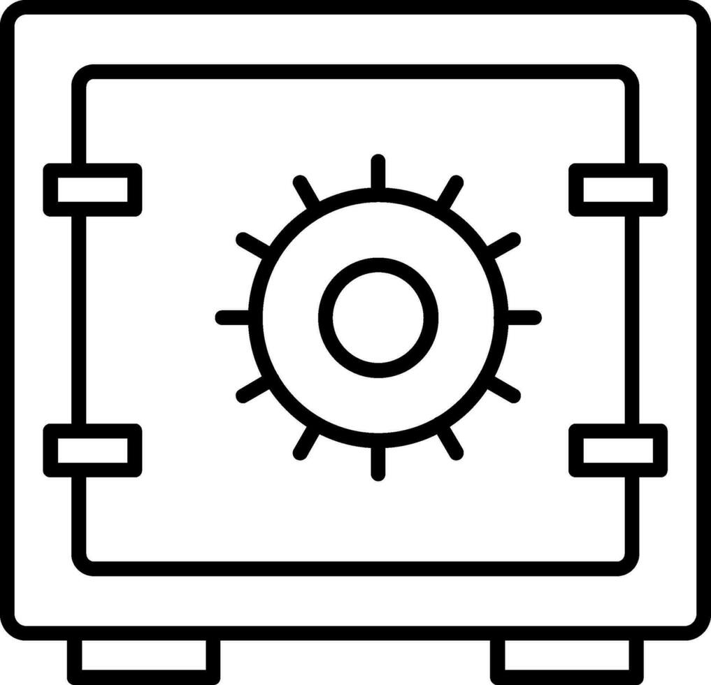 icona della linea della cassetta di sicurezza vettore