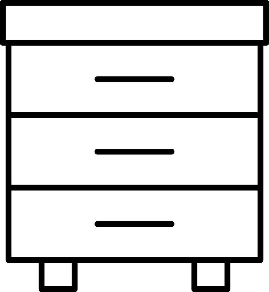 icona della linea del cassetto vettore