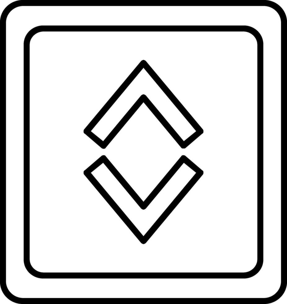 icona della linea su giù vettore