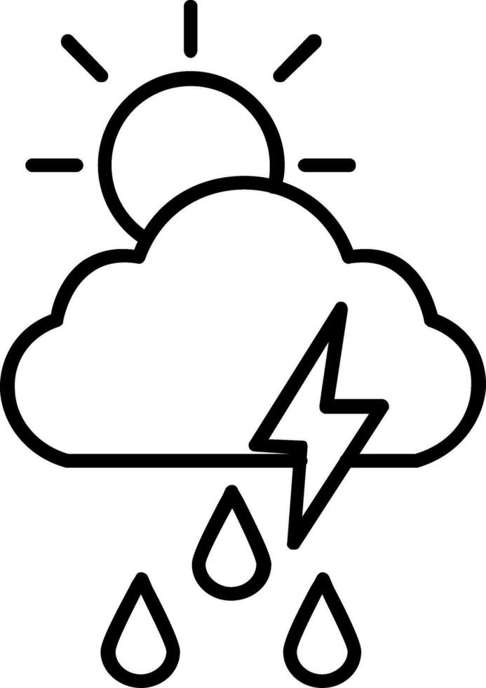 icona della linea di tempesta vettore