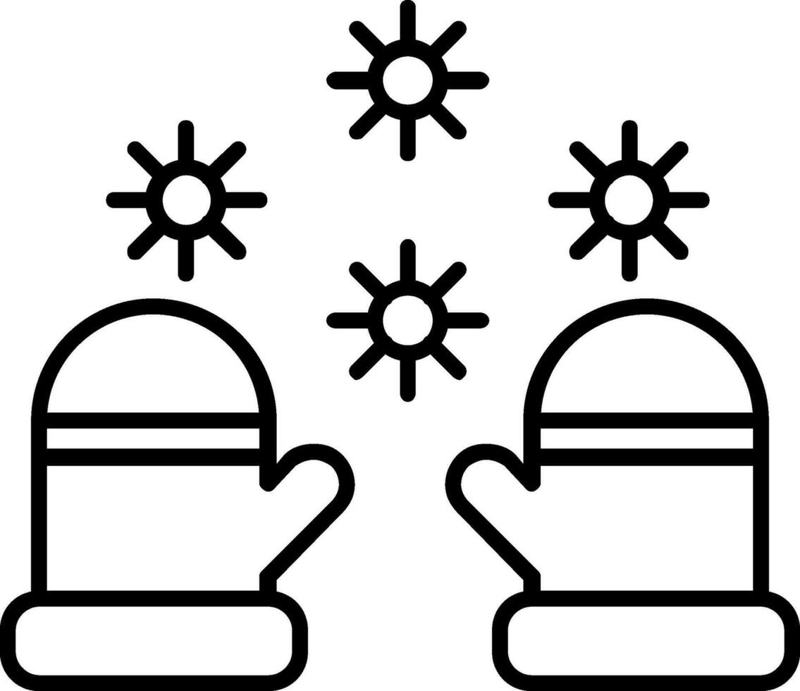 icona della linea di guanti invernali vettore