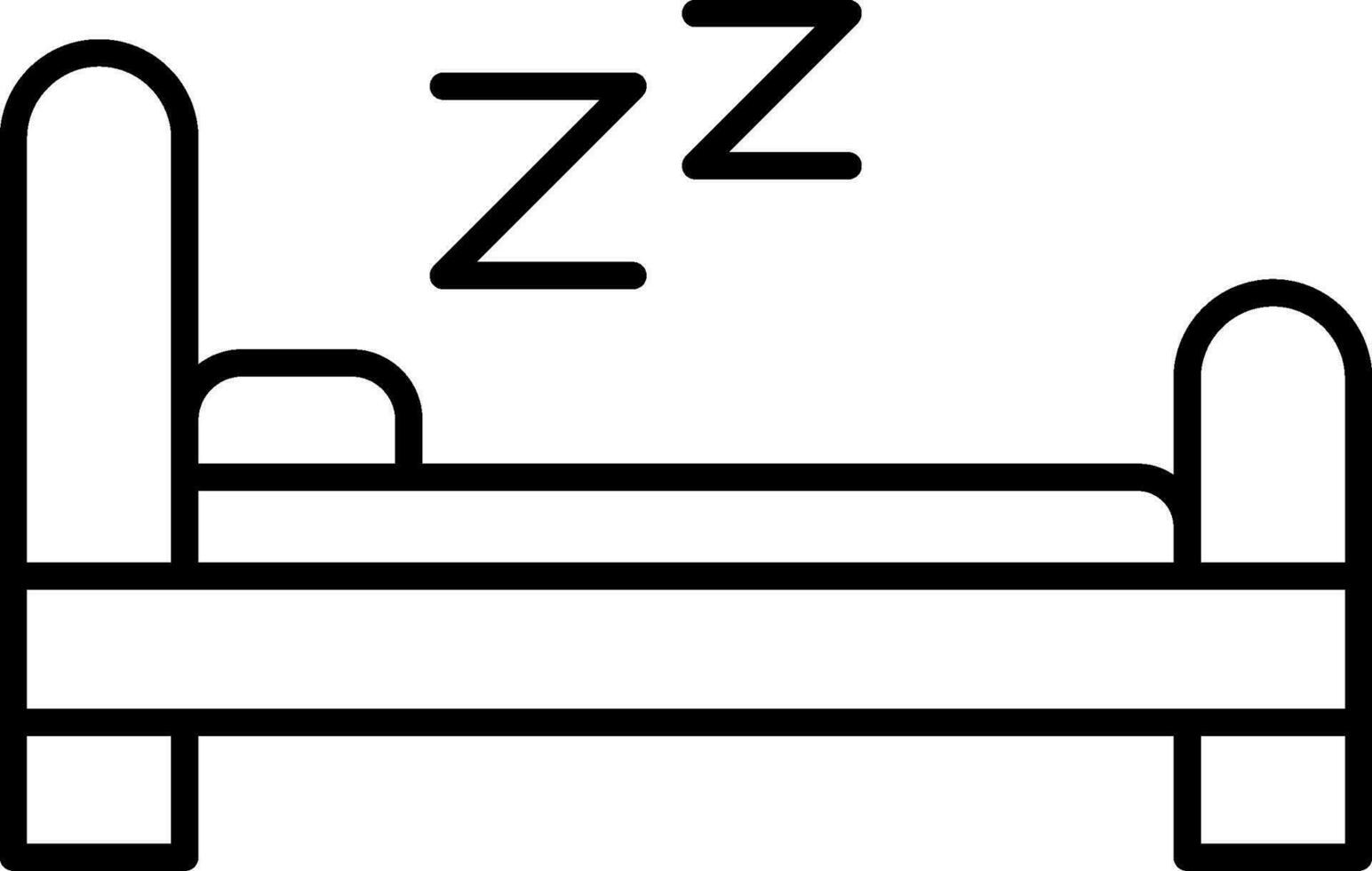 icona della linea del letto vettore