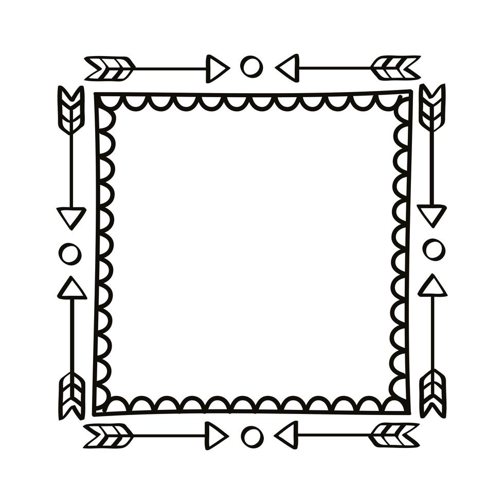 cornice di frecce disegnate quadrate vettore