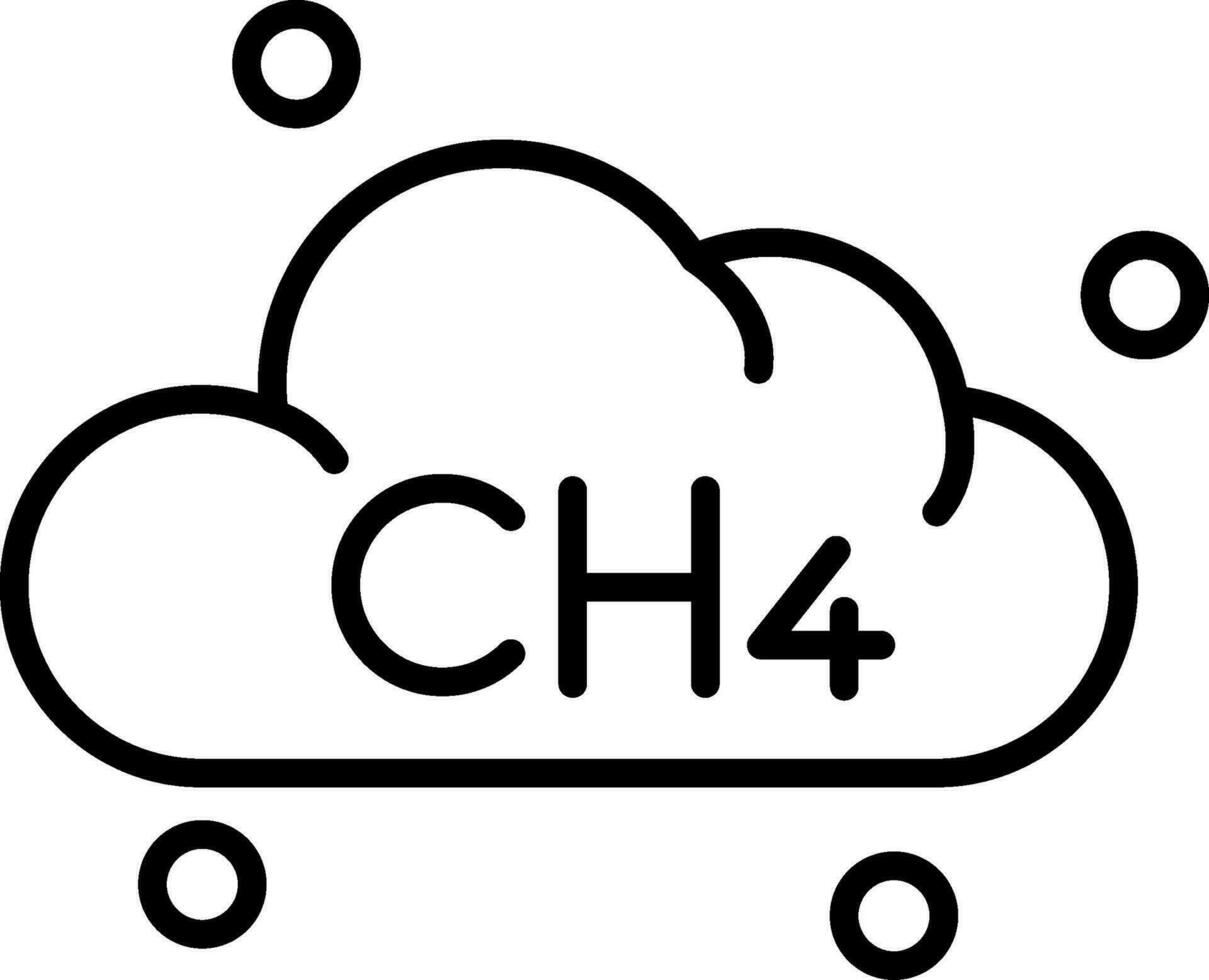 icona della linea di metano vettore