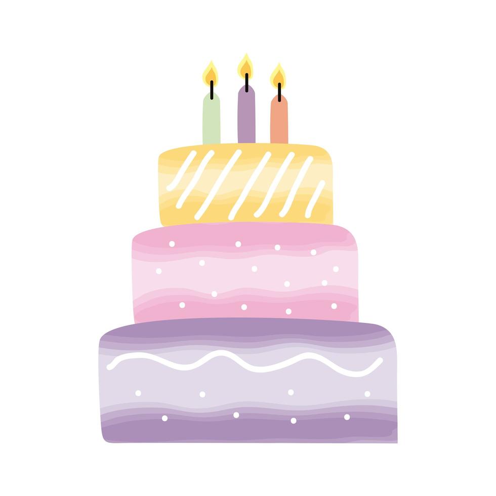 dolce torta di compleanno vettore