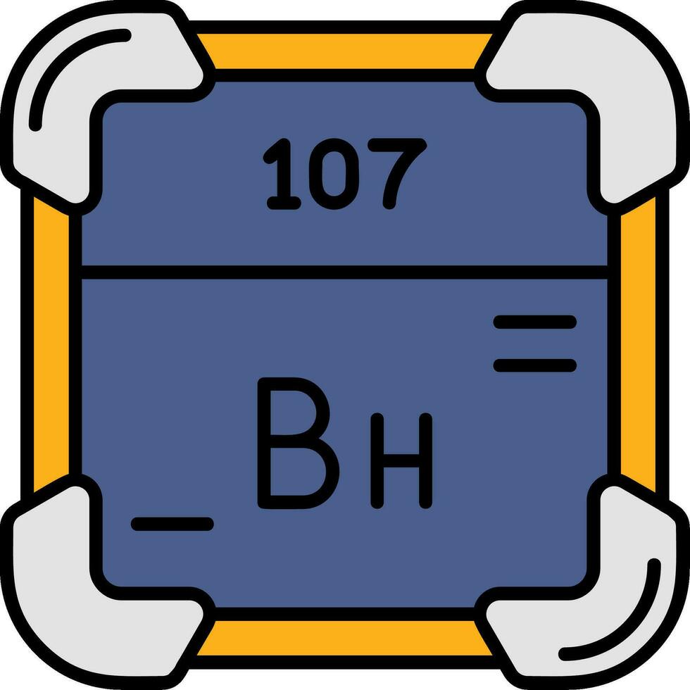 bohrium linea pieno icona vettore