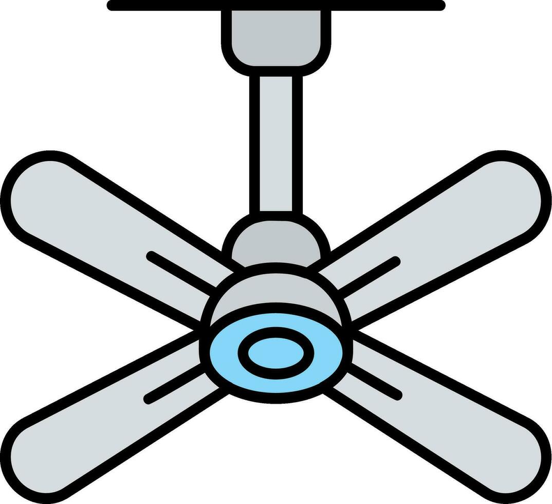 fan linea pieno icona vettore