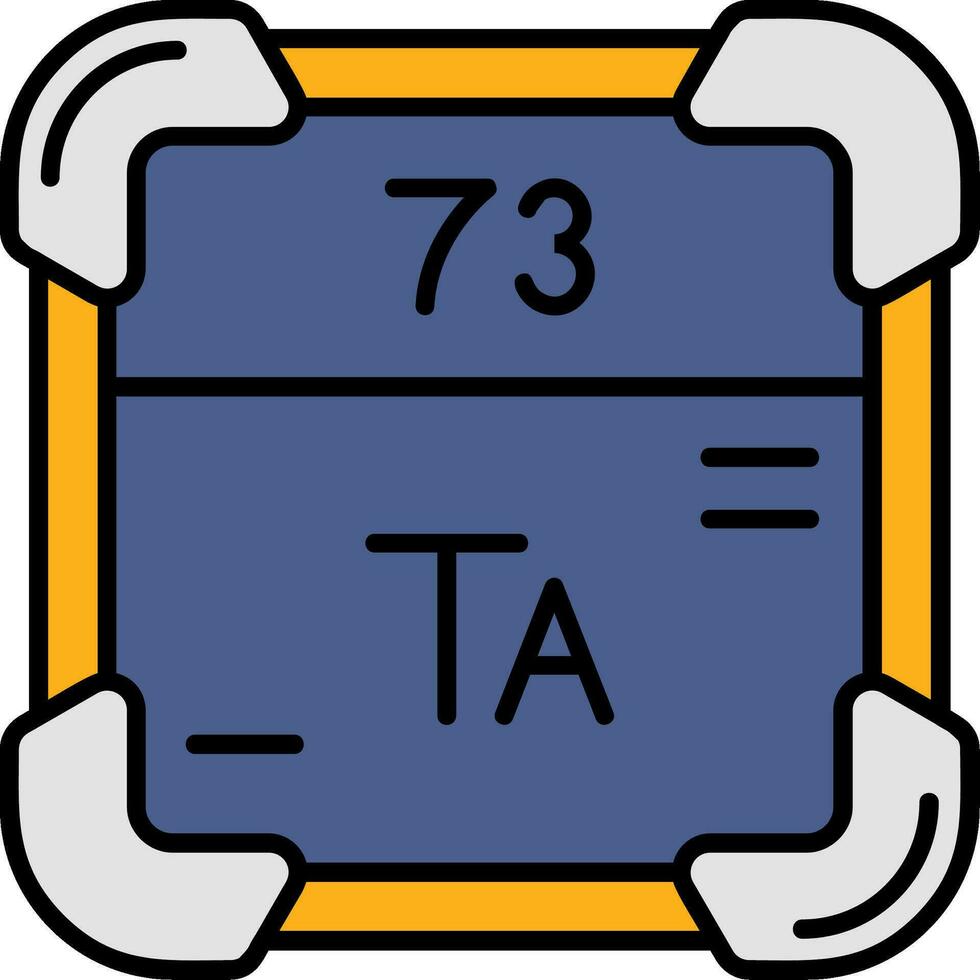 tantalio linea pieno icona vettore