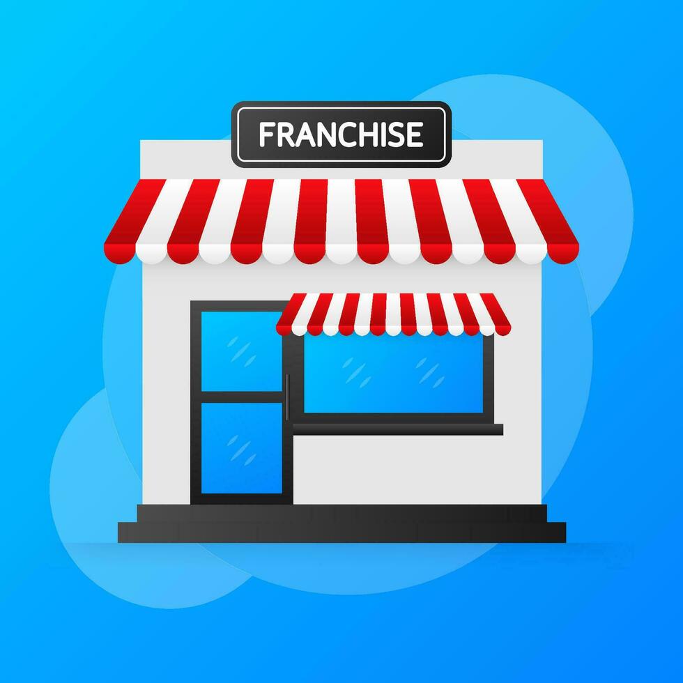 franchising piatto icona per marketing pubblicità design. vettore illustrazione