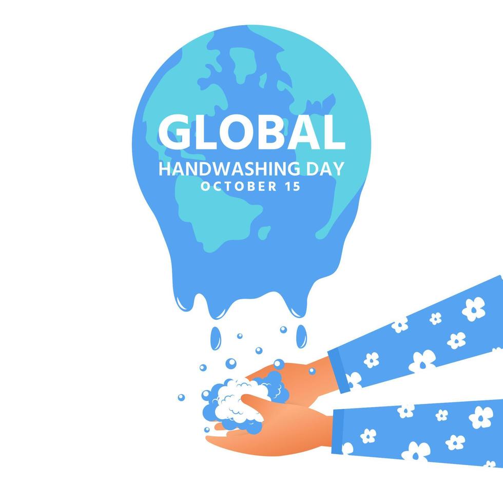 lavati le mani nella giornata mondiale del lavaggio delle mani vettore