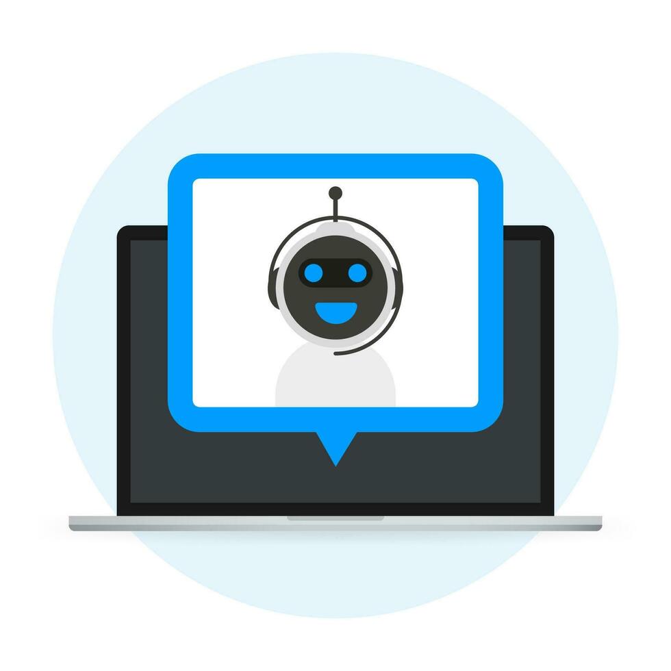 chatbot icona concetto, Chiacchierare Bot o chatterbot. robot virtuale assistenza di sito web o mobile applicazioni. vettore
