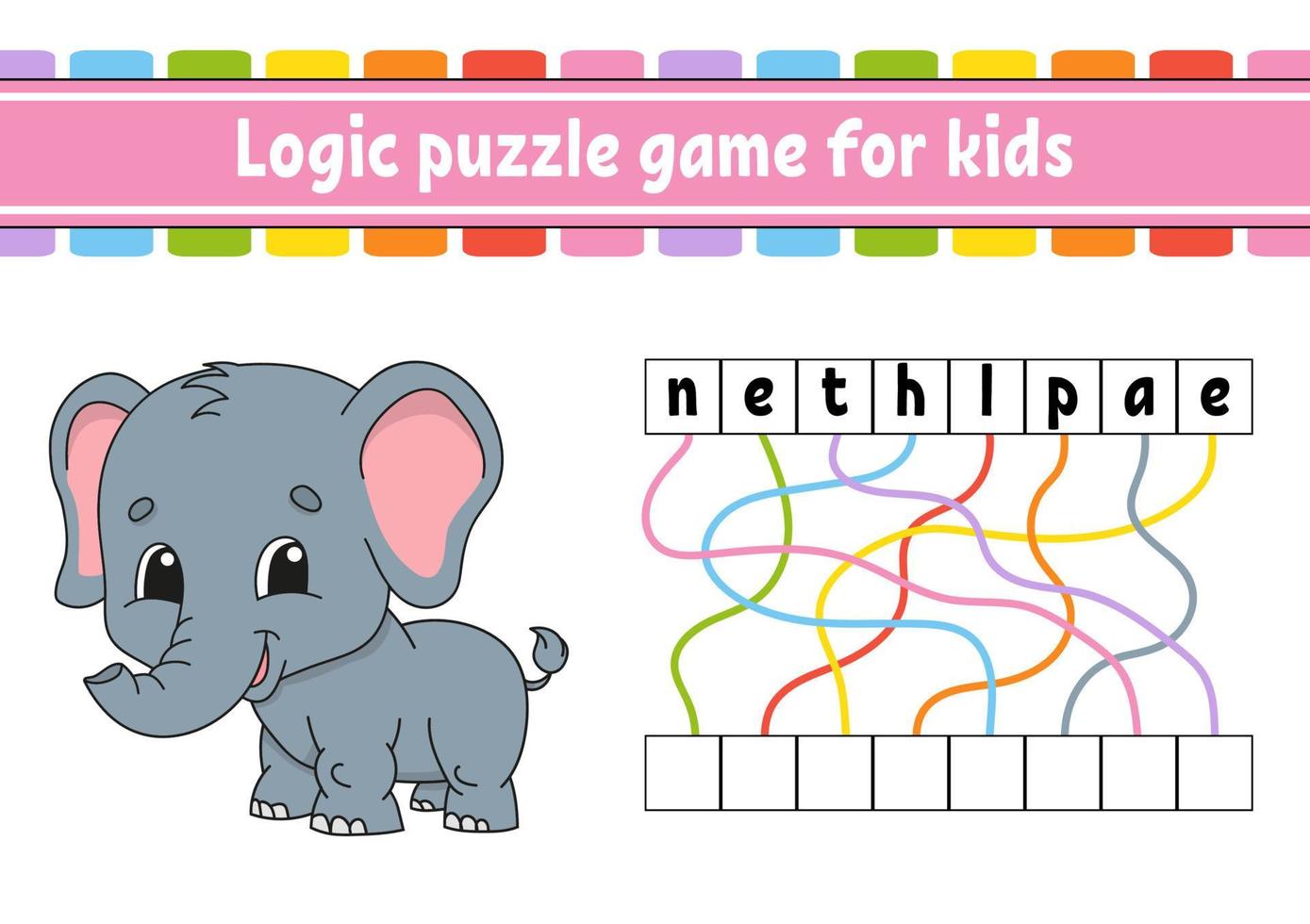 gioco di puzzle di logica. imparare le parole per i bambini. trova il nome nascosto foglio di lavoro per lo sviluppo dell'istruzione. pagina delle attività per lo studio dell'inglese. gioco per bambini. illustrazione vettoriale isolato. stile cartone animato.