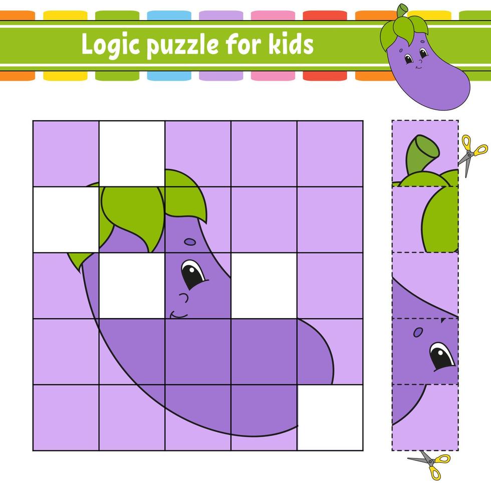 puzzle di logica per bambini. foglio di lavoro per lo sviluppo dell'istruzione. gioco di apprendimento per i bambini. pagina delle attività. per bambino. indovinello per la scuola materna. semplice illustrazione vettoriale piatto isolato in stile cartone animato carino.