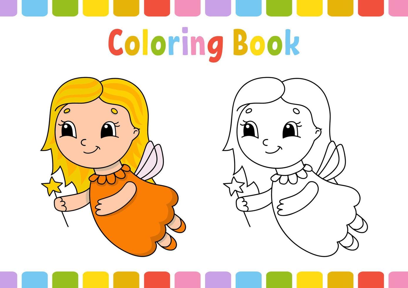 libro da colorare per bambini. carattere allegro. semplice illustrazione vettoriale piatto isolato in stile cartone animato carino.