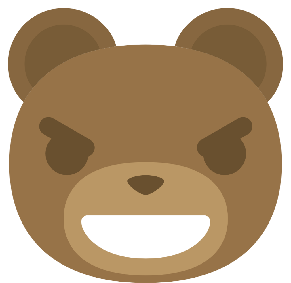 emoji orso viso il male Sorridi vettore