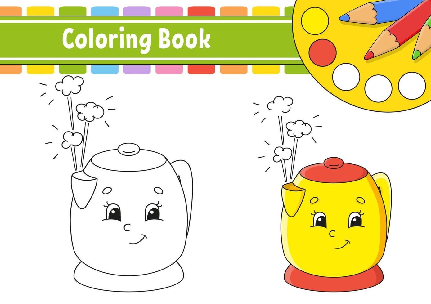 libro da colorare per bambini. carattere allegro. illustrazione vettoriale. stile cartone animato carino. disegnato a mano. pagina di fantasia per bambini. isolato su sfondo bianco. vettore