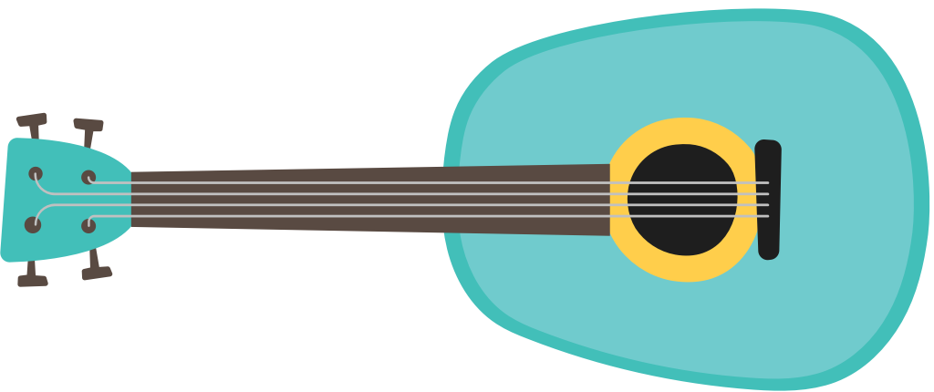 strumento musicale mini chitarra vettore