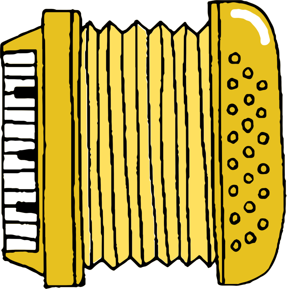 fisarmonica strumento musicale disegnato a mano vettore