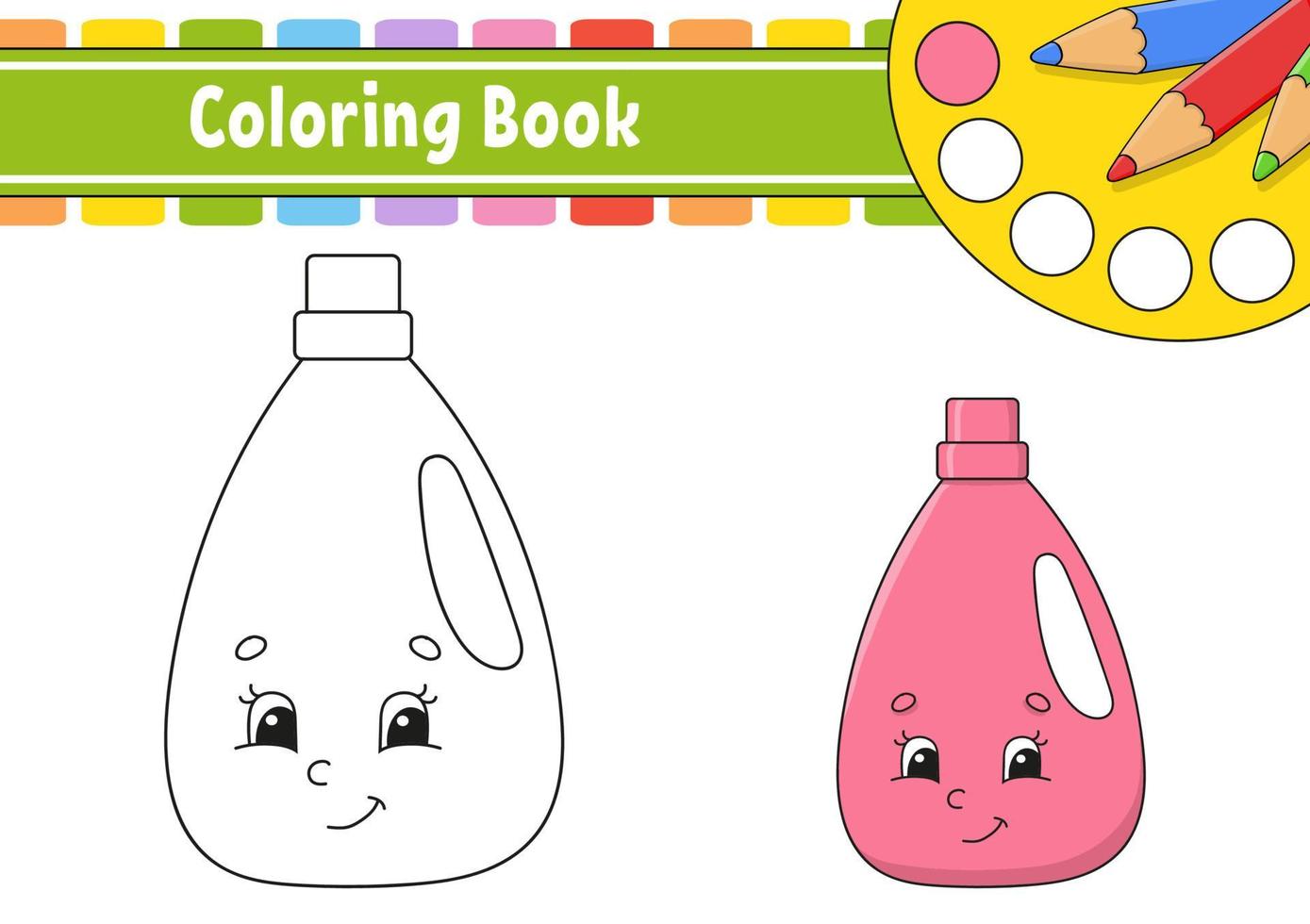 libro da colorare per bambini. carattere allegro. illustrazione vettoriale. stile cartone animato carino. disegnato a mano. pagina di fantasia per bambini. isolato su sfondo bianco. vettore