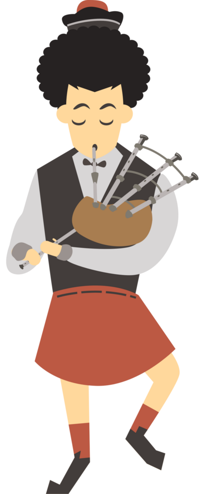 musicista di cornamuse vettore