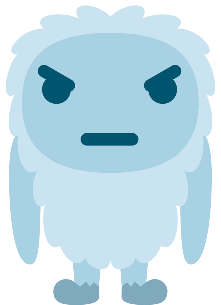 yeti emoticon arrabbiato vettore