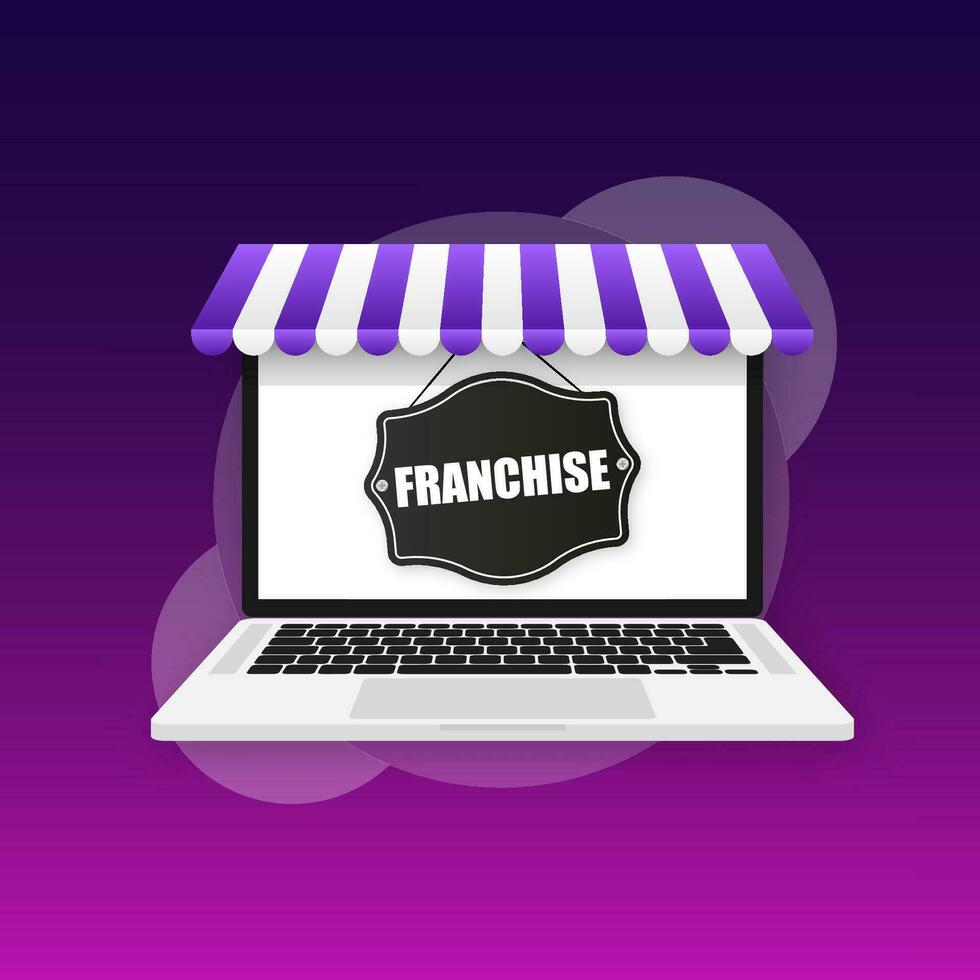 franchising piatto icona per marketing pubblicità design. vettore illustrazione