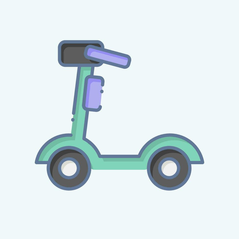 icona elettrico scooter. relazionato per inteligente casa simbolo. scarabocchio stile. semplice design modificabile. semplice illustrazione vettore