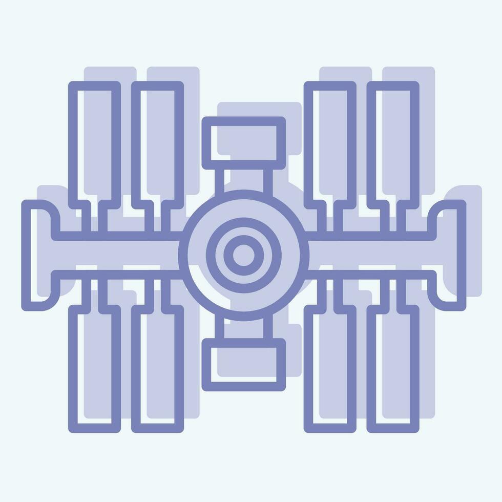 icona spazio stazione. relazionato per satellitare simbolo. Due tono stile. semplice design modificabile. semplice illustrazione vettore