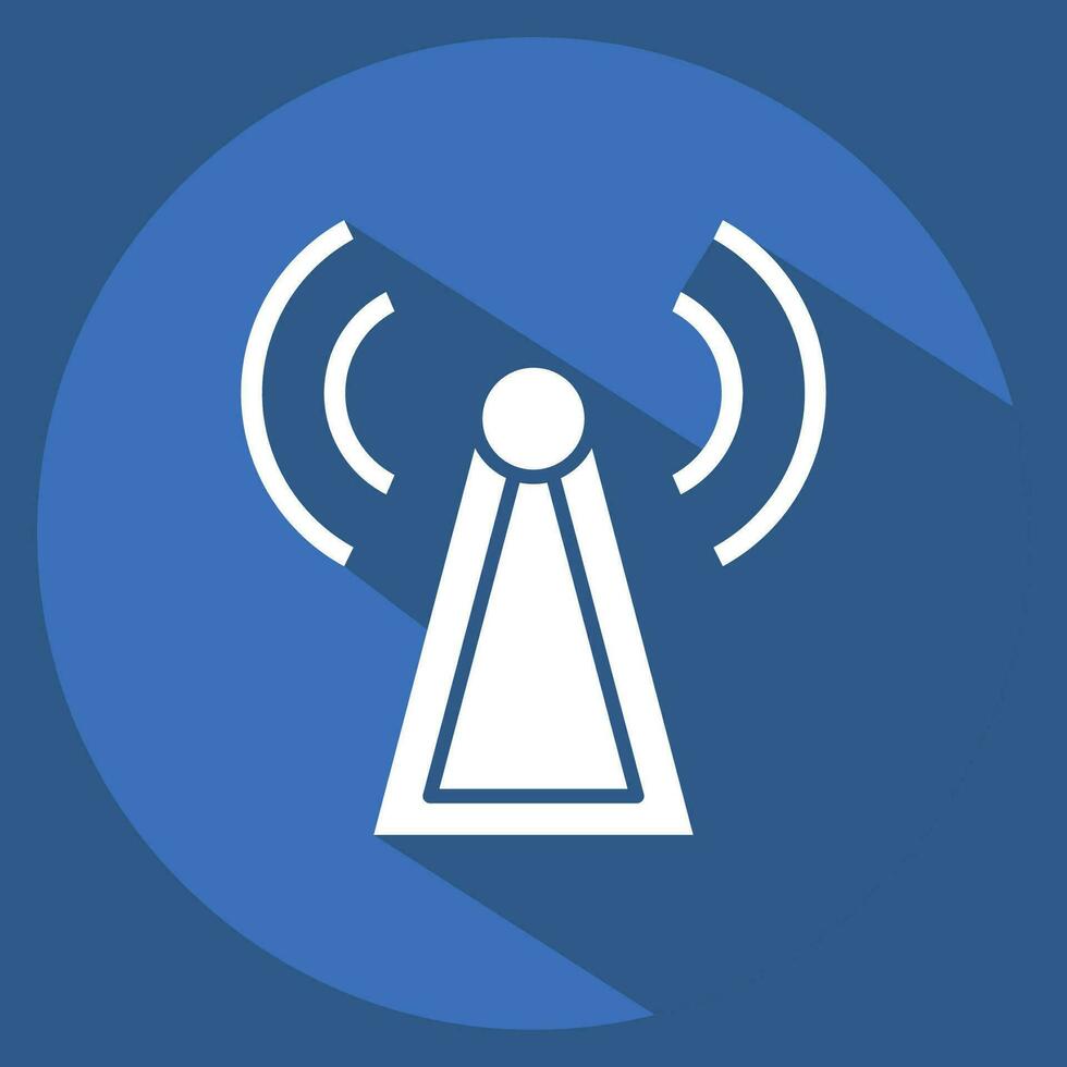 icona antenna Torre. relazionato per satellitare simbolo. lungo ombra stile. semplice design modificabile. semplice illustrazione vettore