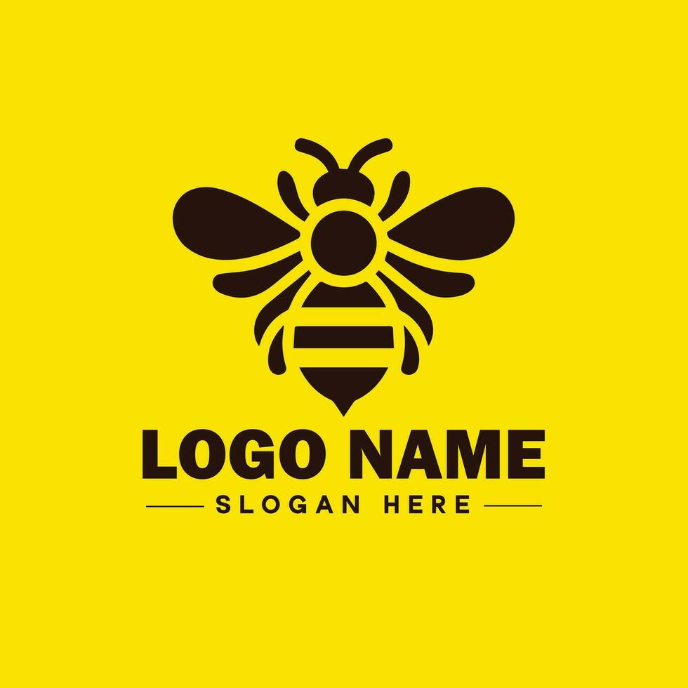 ape logo insetto miele ape moderno minimalista attività commerciale logo icona modificabile vettore