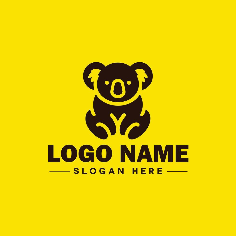 koala logo icona koala animale moderno minimalista attività commerciale logo modificabile vettore