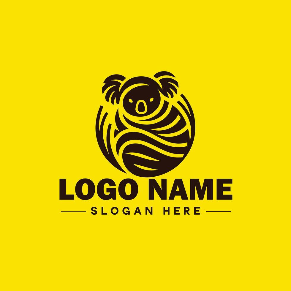 koala logo icona koala animale moderno minimalista attività commerciale logo modificabile vettore