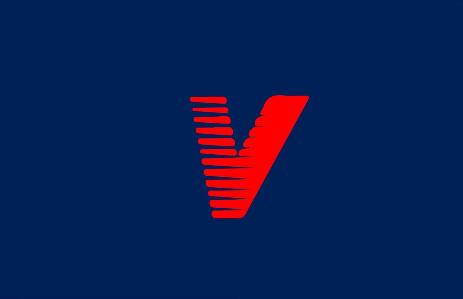 v blu rosso alfabeto lettera logo icona. design della linea per il business e l'azienda vettore